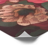 Uil met grote ogen voor bloemen #3 poster (Hoek)