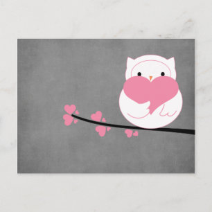 Uil met harten Briefkaart