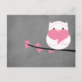 Uil met harten Briefkaart (Voorkant)