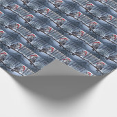 Uil met kerstmuts cadeaupapier (Hoek)
