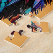 Uil met Kleurrijke Veren Quirky AI Art Legpuzzel (Zijkant)