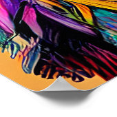 Uil met Kleurrijke Veren Quirky AI Art Poster (Hoek)