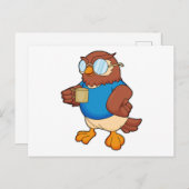 Uil met koffiekop briefkaart (Voorkant / Achterkant)