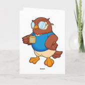 Uil met koffiemok kaart (Achterkant)