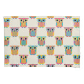 Uil met leuk patroon op crèmekleurige achtergrond kussensloop (Voorkant)