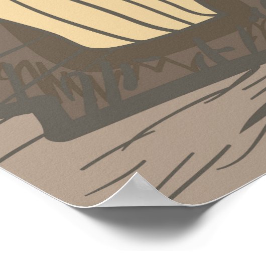 Uil met maan poster (Hoek)