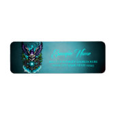 Uil met magische elementen. etiket (Voorkant)