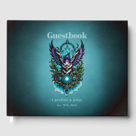Uil met magische elementen. gastenboek