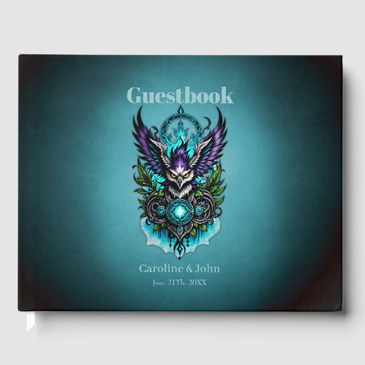 Uil met magische elementen. gastenboek (Voorkant)