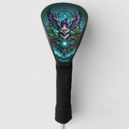 Uil met magische elementen. golfheadcover