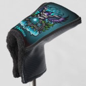 Uil met magische elementen. golfheadcover (3/4 voorkant)