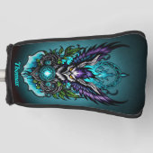 Uil met magische elementen. golfheadcover (Voorkant)