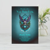 Uil met magische elementen. kaart (Staand voorkant)