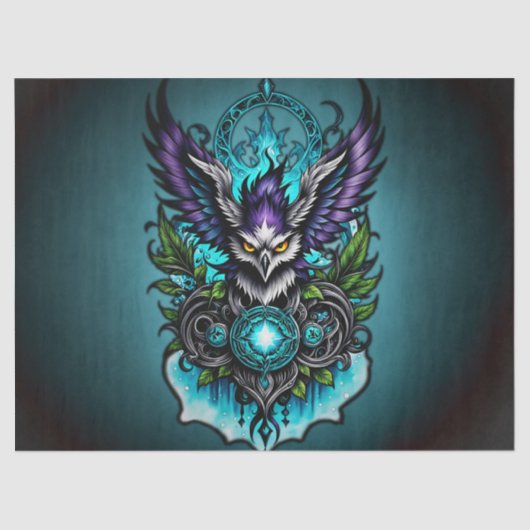 Uil met magische elementen. tissuepapier (Voorkant)