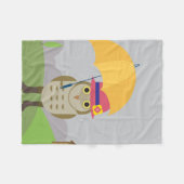 Uil met paraplu fleece deken (Voorkant (Horizontaal))