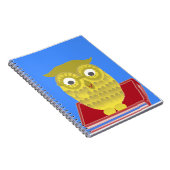 uil met rood boek notitieboek (Rechterzijde)