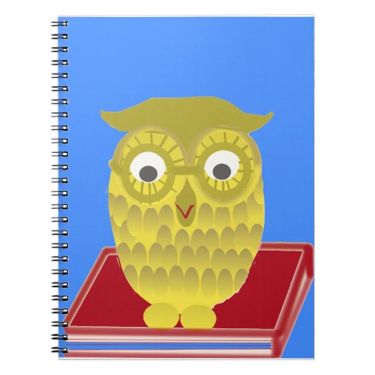 uil met rood boek notitieboek (Voorkant)