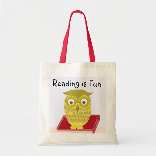 uil met rood boek tote bag (Voorkant)