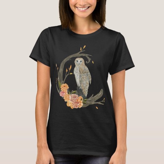Uil met rozen T-shirt (Voorkant)