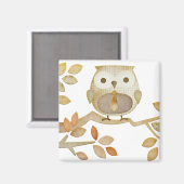 Uil met Stropdas in boommagneet Magneet (Voorkant / Achterkant)
