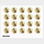  Uil met Wolken Ronde Sticker (Vel)