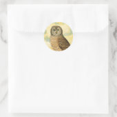  Uil met Wolken Ronde Sticker (Tas)
