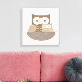 Uil moderne neutrale canvas kunst voor de kinderka (Insitu (Woonkamer))