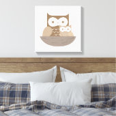 Uil moderne neutrale canvas kunst voor de kinderka (Insitu (Slaapkamer))