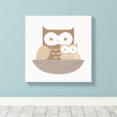 Uil moderne neutrale canvas kunst voor de kinderka (Insitu (Houten vloer))