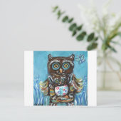 Uil Momma met baby Briefkaart (Staand voorkant)