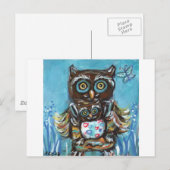 Uil Momma met baby Briefkaart (Voorkant / Achterkant)