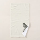 uil monogram ivoor zwart bad handdoek (Handdoek)