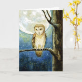 Uil Moon Blank Wenskaart Kaart (Gele Bloem)