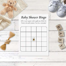 Uil Moon Blue Schattigee Sterren Baby shower Bingo Informatiekaartje
