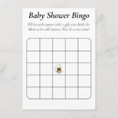 Uil Moon Blue Schattigee Sterren Baby shower Bingo Informatiekaartje (Voorkant)