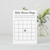 Uil Moon Blue Schattigee Sterren Baby shower Bingo Informatiekaartje (Staand voorkant)
