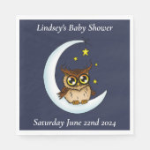 Uil Moon Blue Schattigee Sterren Baby shower Servet (Voorkant)