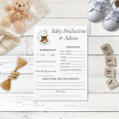 Uil Moon Blue Schattigee Sterren Baby shower Voors Informatiekaartje
