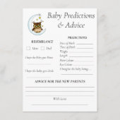 Uil Moon Blue Schattigee Sterren Baby shower Voors Informatiekaartje (Voorkant)