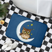 Uil Moon Blue Schattigee Sterren Badmat