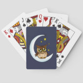 Uil Moon Blue Schattigee Sterren Pokerkaarten (Achterkant)