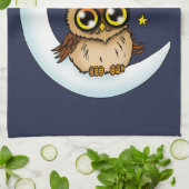 Uil Moon Blue Schattigee Sterren Theedoek (Gevouwen)