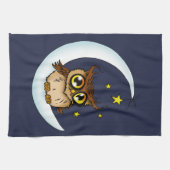 Uil Moon Blue Schattigee Sterren Theedoek (Horizontaal)
