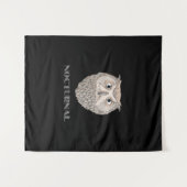 Uil Nachtelijk Illustratie Tapestry Wandkleed (Voorkant (horizontaal))