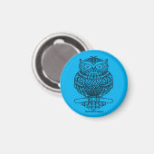 Uil (neon blauw) - Magnet (Voorkant / Achterkant)