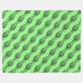 Uil (neon groen) - Fleece deken (Voorkant (Horizontaal))