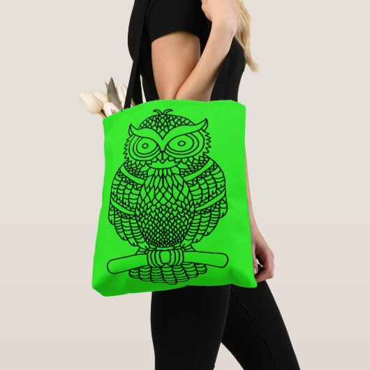 Uil (neon groen) - Tote Bag (Dichtbij)