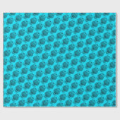 Uil (neonblauw) - Inpakpapier (Vlak)