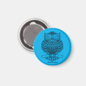 Uil (neonblauw) - Magneet (Voorkant / Achterkant)