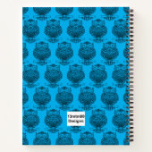 Uil (neonblauw) - Notitieboek (Achterkant)